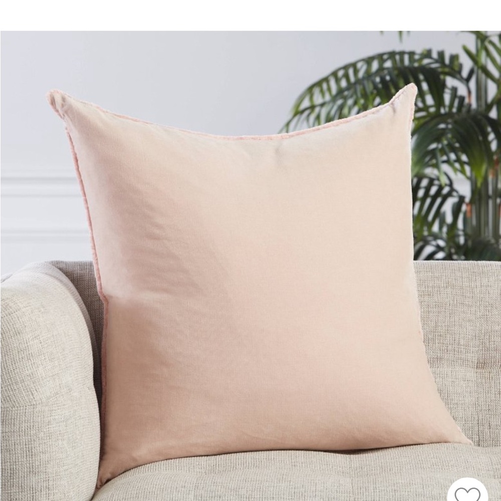 Elegant 26” x 26” Blush Oversized 100% Cotton Accent Pillow